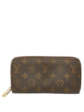 Louis Vuitton Monogram Zippy Wallet Zip Around Brown Leather